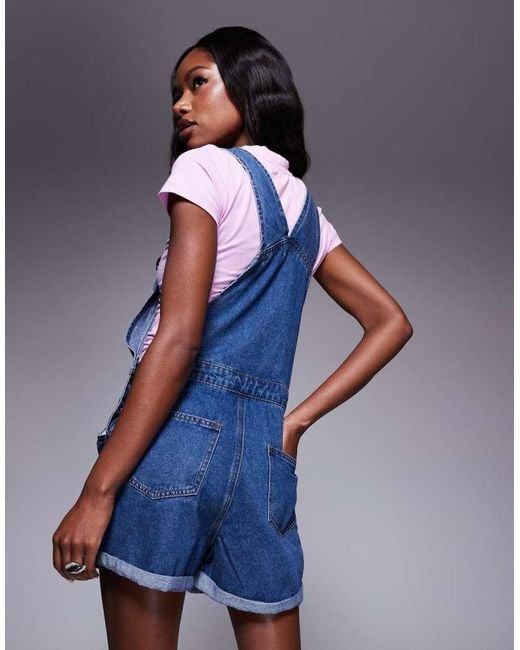 Princess Polly Blue Pocket Front Denim Dungarees