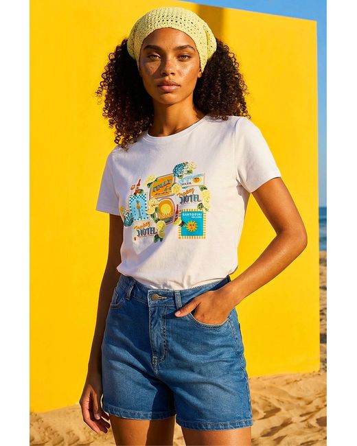 D.u.s.k Yellow Graphic Print Stretch T-Shirt