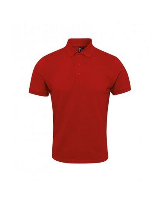 PREMIER Red Coolchecker Plus Piqu Polo Shirt for men