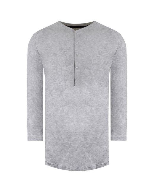 Under Armour Gray Recovery Sleepwear Henley Top Modal for men