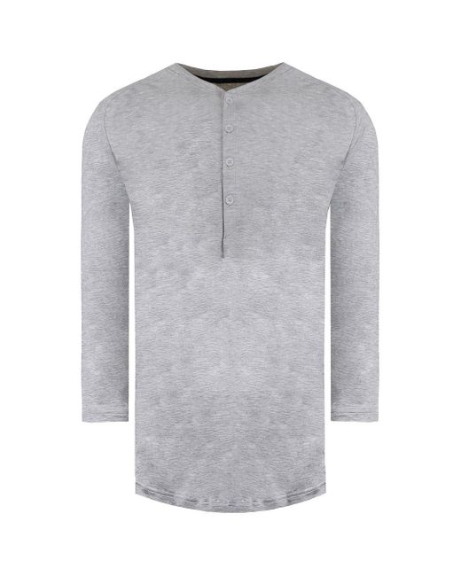 Under Armour Gray Recovery Sleepwear Henley Top Modal for men