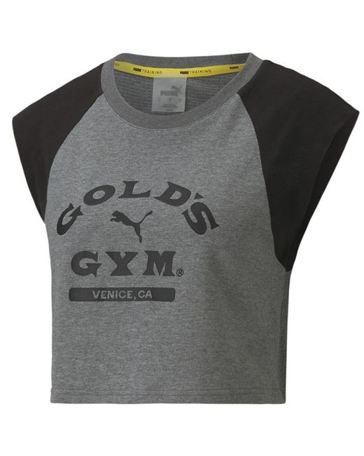 PUMA Gray X's Gym Logo Cropped Top