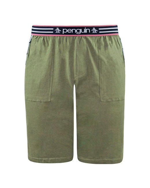 Original Penguin Green Lounge Shorts Cotton for men