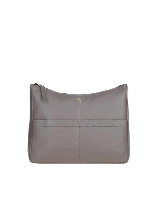 Ashwood Leather Gray 'Highgate' Real Shoulder Bag