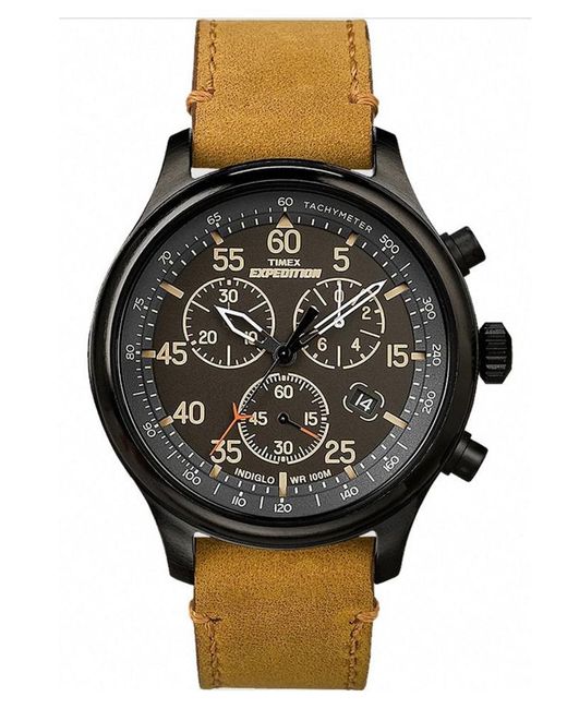 Timex Black Expedition Field Watch Tw4B12300 Leather for men