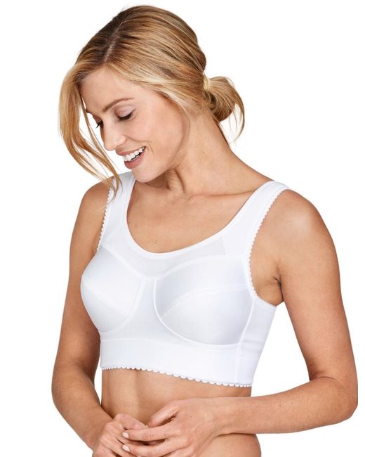 Miss Mary Of Sweden White 2073 Cotton Simplex Activity Non Wired Bra