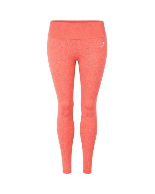 GYMSHARK Red Vital Seamless Marl Leggings