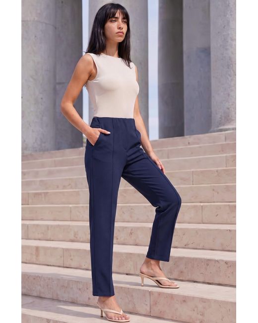 Roman Blue Petite Premium Stretch Twill Trouser