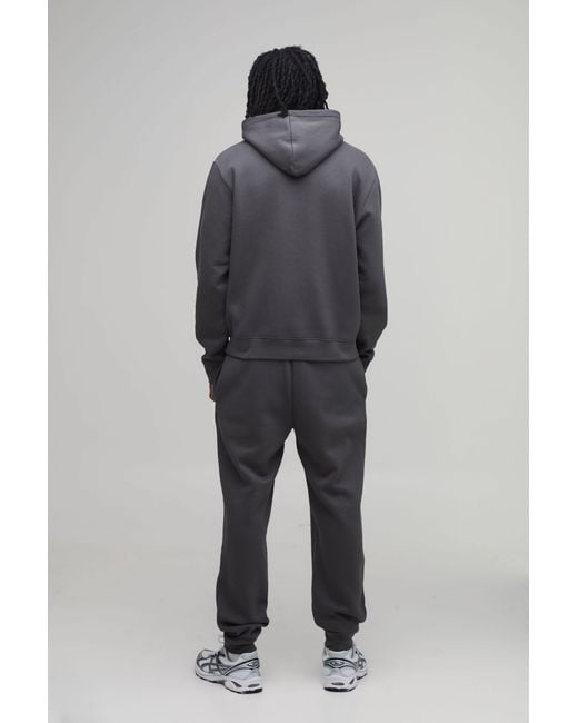 BoohooMAN Gray Tall Boxy Hooded Tracksuit for men