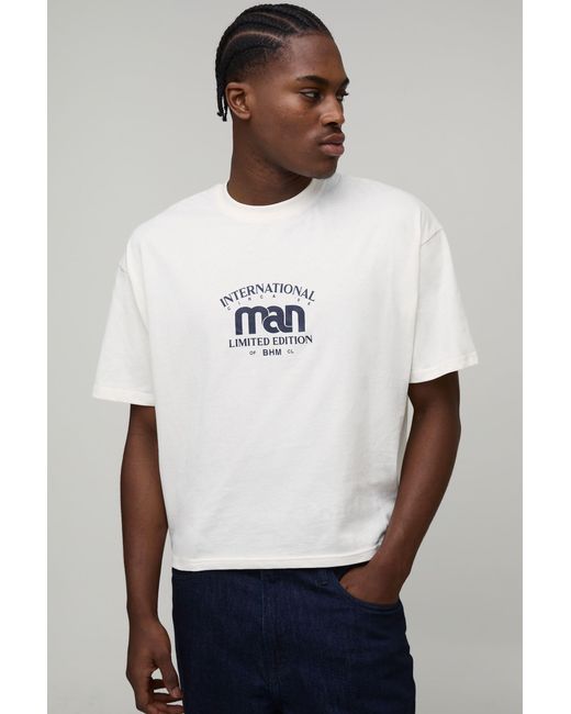 BoohooMAN White Oversized Boxy International T-Shirt for men