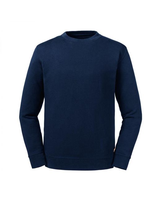 Russell Blue Adult Reversible Organic Sweatshirt (French) Cotton
