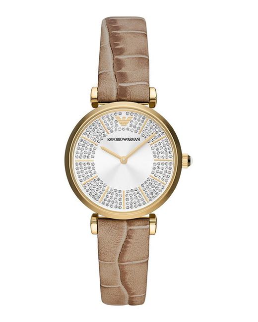 Emporio Armani Metallic Gianni T-Bar Watch Ar11518 Leather (Archived)