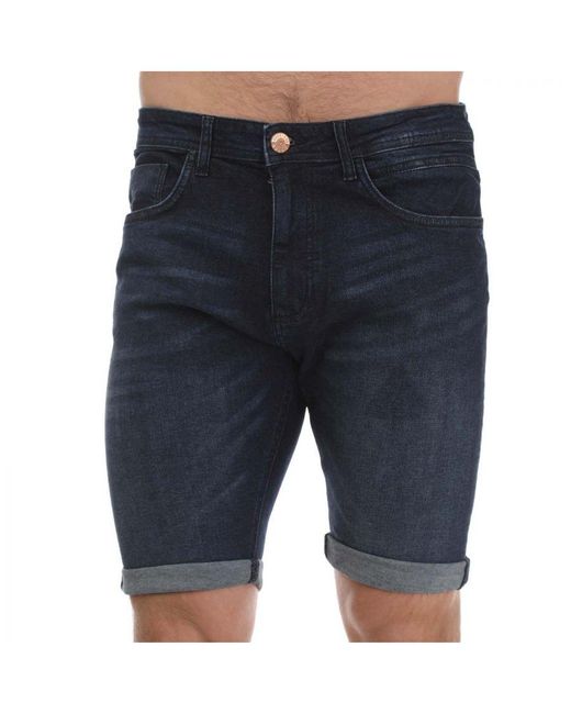 Duck and Cover Blue Zeki Denim Shorts for men