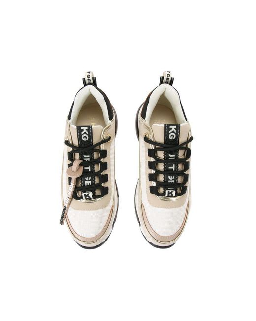 KG by Kurt Geiger Legit Lace Up Sneakers Fabric in White | Lyst UK