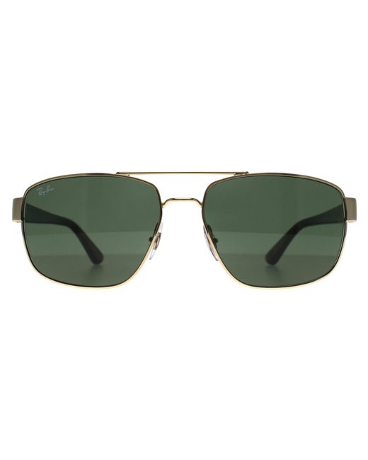 Ray-Ban Green Rectangle Polished Arista G-15 Rb3663 Metal
