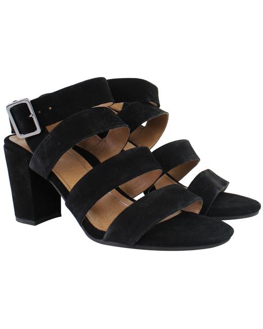 Vionic Black Perk Blaire Heeled Sandals Suede