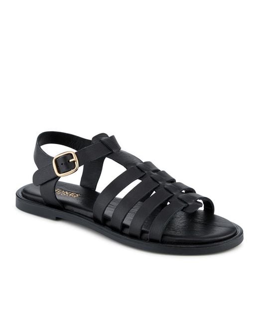 Jones Bootmaker Black Hera Leather Strappy Buckled Sandals