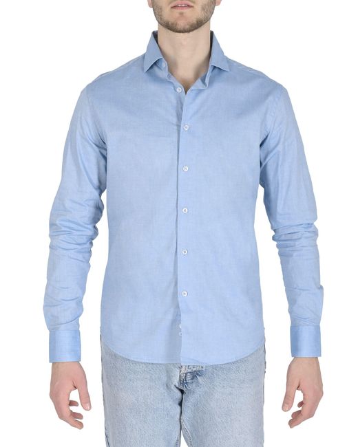 Versace 19.69 Abbigliamento Sportivo Blue 19V69 Shirt Filafil Light for men