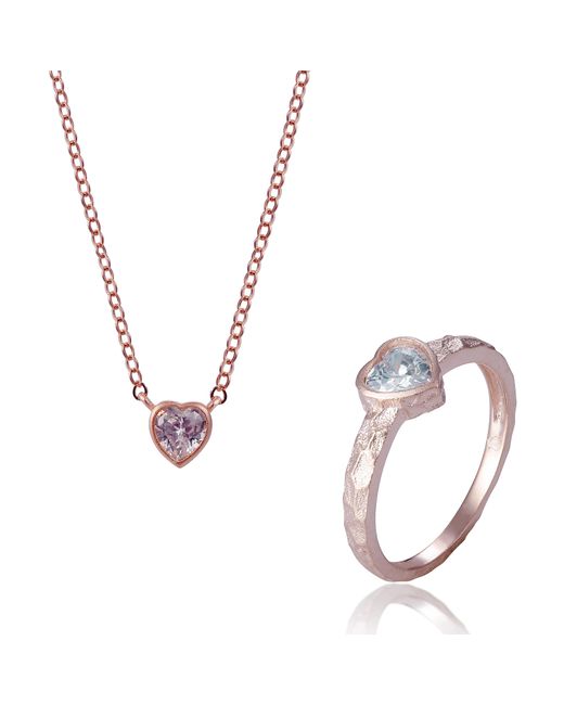 Orphelia Metallic 'Nora' 925 Sterling Set: Necklace + Ring
