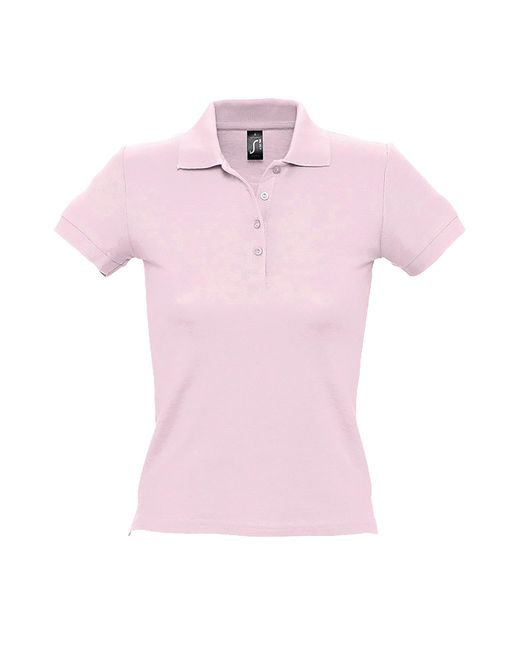 Sol's Pink Ladies People Pique Short Sleeve Cotton Polo Shirt (Pale)