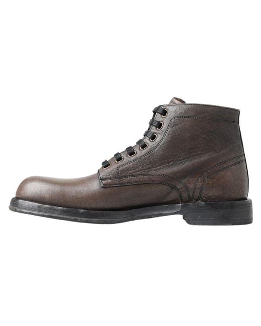 Dolce & Gabbana Brown Horse Leather Perugino Shoes for men