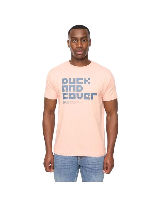 Duck and Cover Duck En Cover Bloxx T-shirt (koraal) in het Pink voor heren