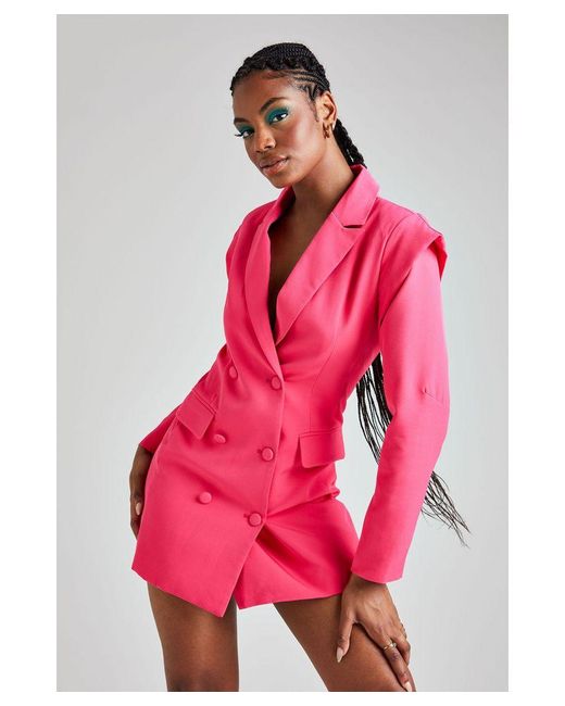 Urban Bliss Red Power Shoulder Blazer Dress