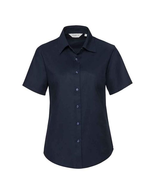 Russell Blue Collection /Ladies Oxford Short-Sleeved Shirt (Bright)