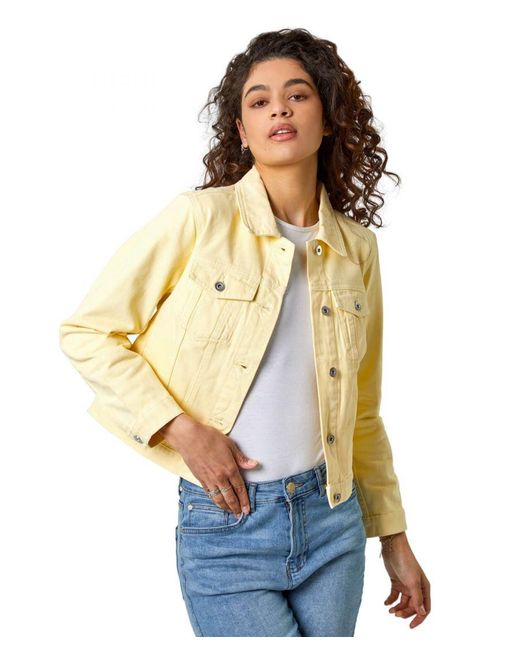 Roman Yellow Classic Cotton Denim Jacket