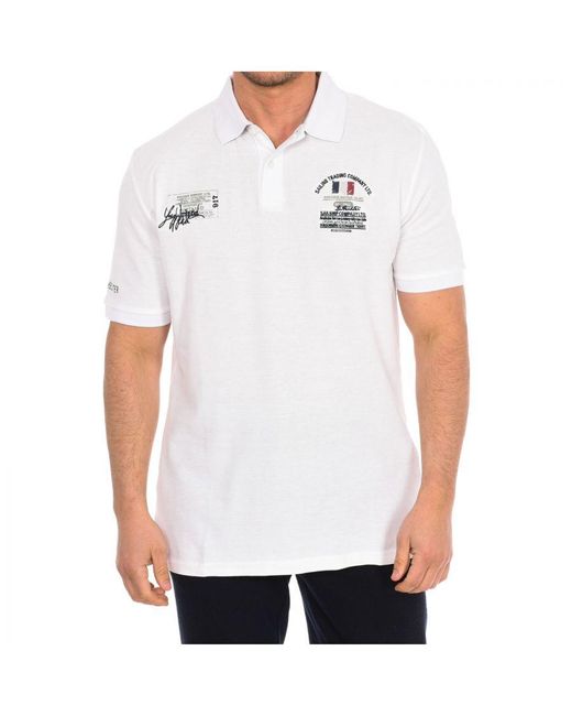 Daniel Hechter White Short-Sleeved Polo Shirt 75105-181990 for men