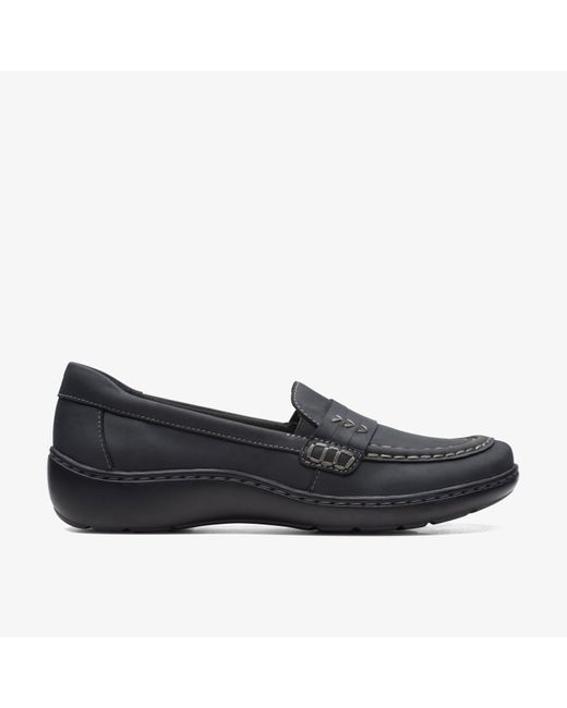 Clarks Black Cora Ashly Leather Shoes