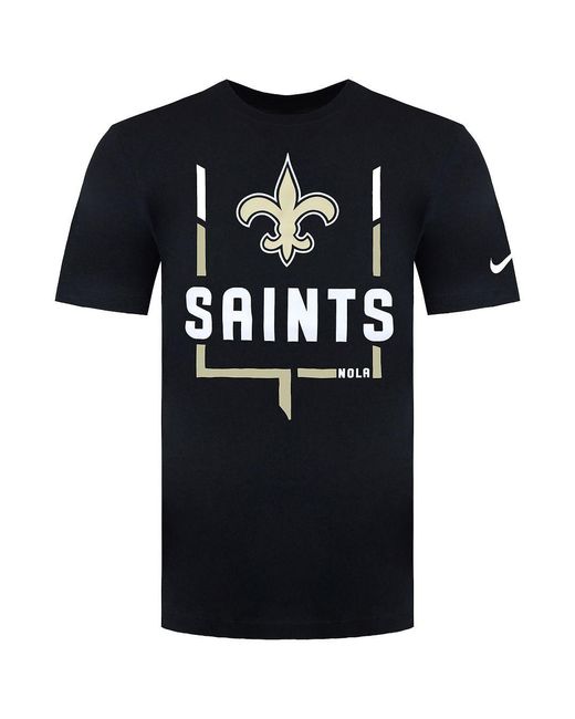 Nike Black Nfl New Orleans Saints Legend Goal Post T-Shirt for men