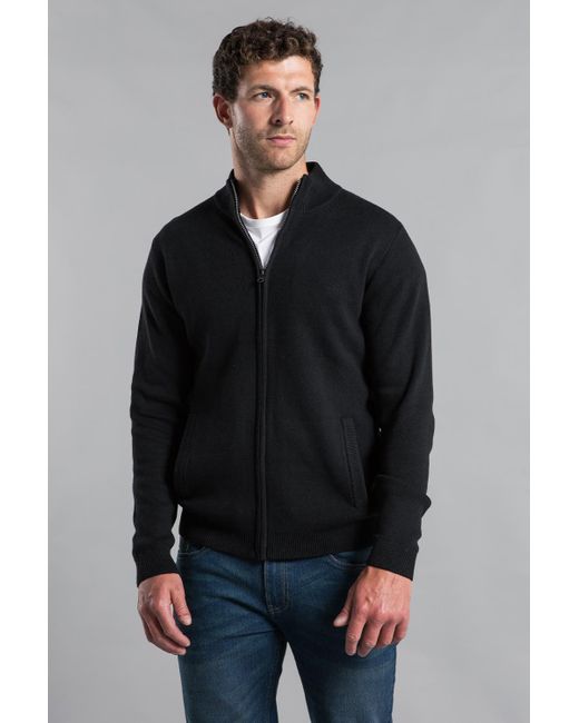 Kensington Eastside Blue Recycled Cotton Blend Zip-Through Cardigan for men