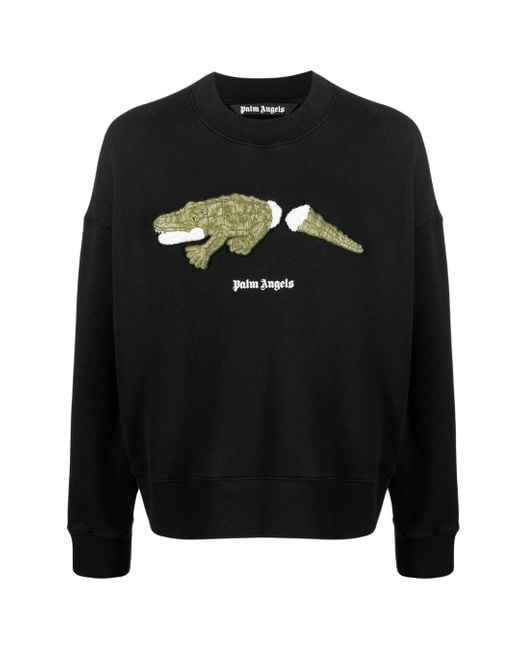 Palm Angels Black Croco Logo Jumper for men