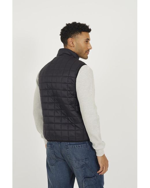 Brave Soul Blue Lightly Padded Box Quilted Gilet for men