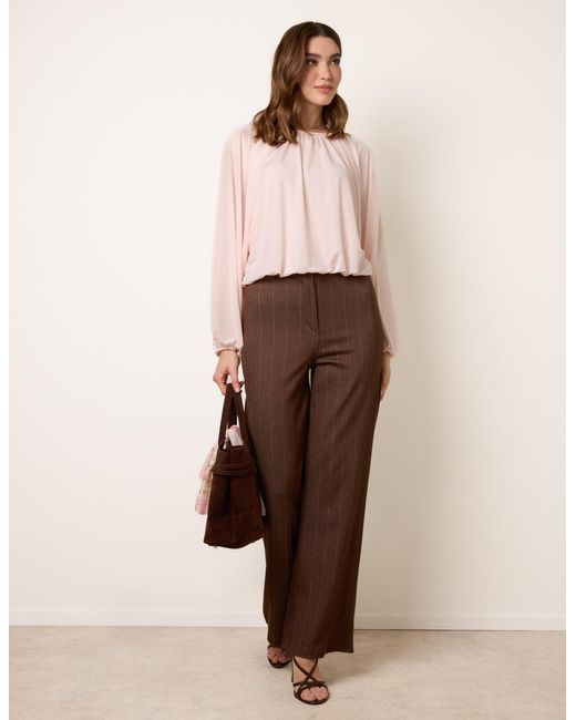 Blue Vanilla Pink Batwing Puffball Blouse