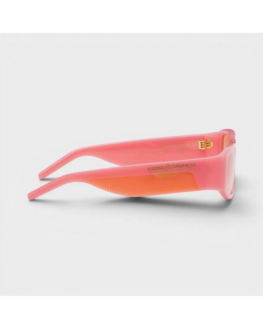 Casablanca Pink Rectangular Comb Acetate Sunglasses