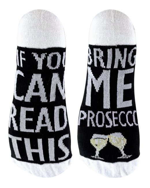 Sock Snob Black If You Can Read This Socks Bring Me Prosecco for men