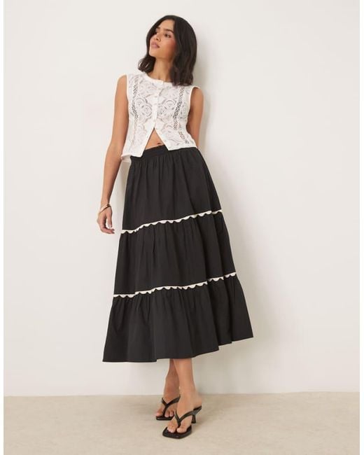 Nobody's Child Black Topsie Tiered Midaxi Skirt