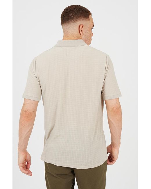 Brave Soul Natural Trophy Neck Jacquard Polo Shirt for men
