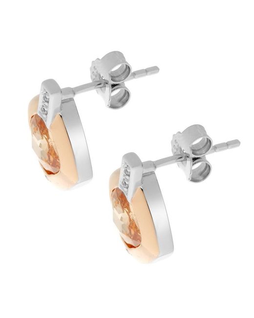 Orphelia White 'Athena' 925 Sterling Stud Earrings