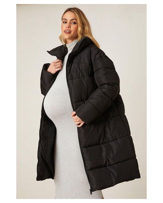 Dorothy Perkins Black Maternity Padded Longline Coat