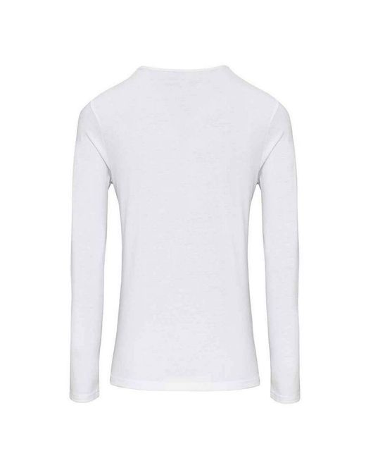 PREMIER White Ladies Long John Plain Roll Sleeve T-Shirt