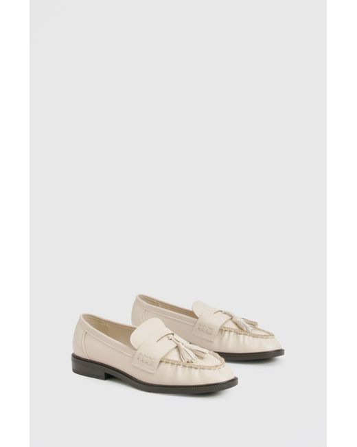 Boohoo White Ruched Tassle Loafers