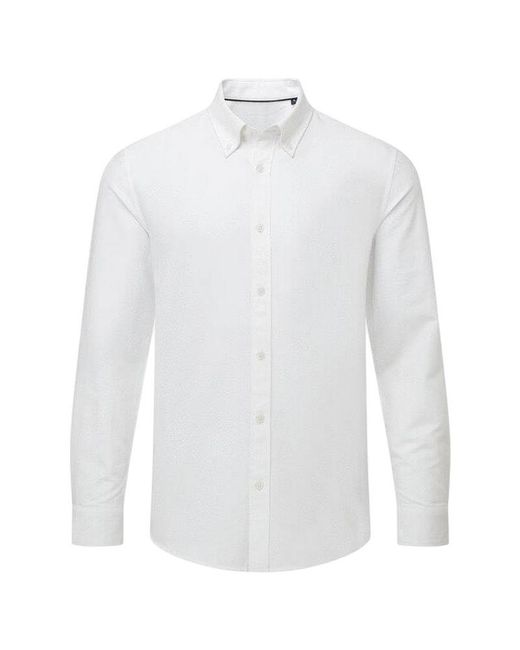 Asquith & Fox White Oxford Long-Sleeved Formal Shirt Cotton for men