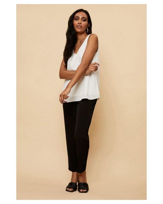 Wallis Natural Petite Pull On Trousers