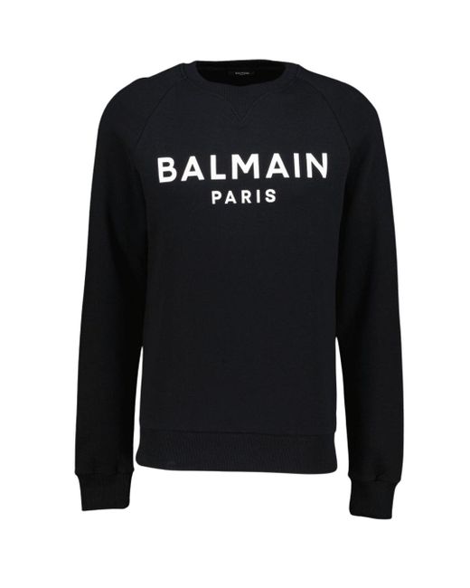 Balmain Black Paris Classic Logo Sweatshirt for men