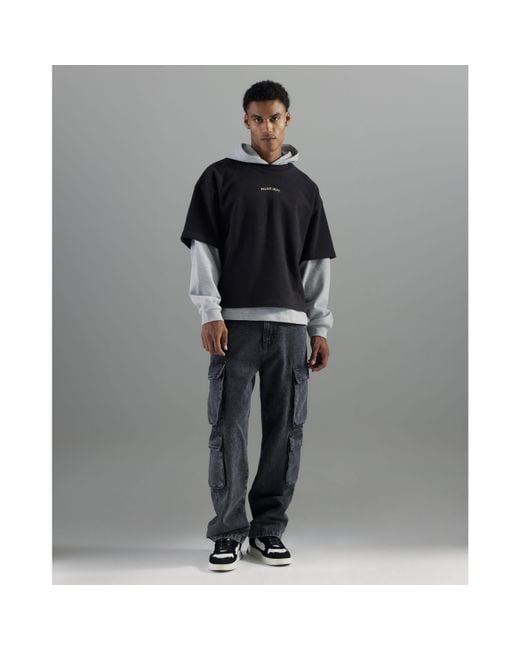 River Island Gray Cargo Jeans Loose Fit Cotton for men