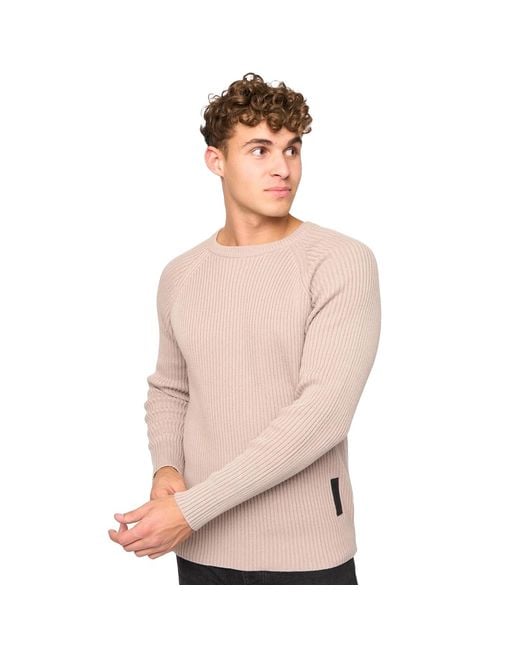 Crosshatch Pink Kramtax Knitted Raglan Pullover Cotton for men
