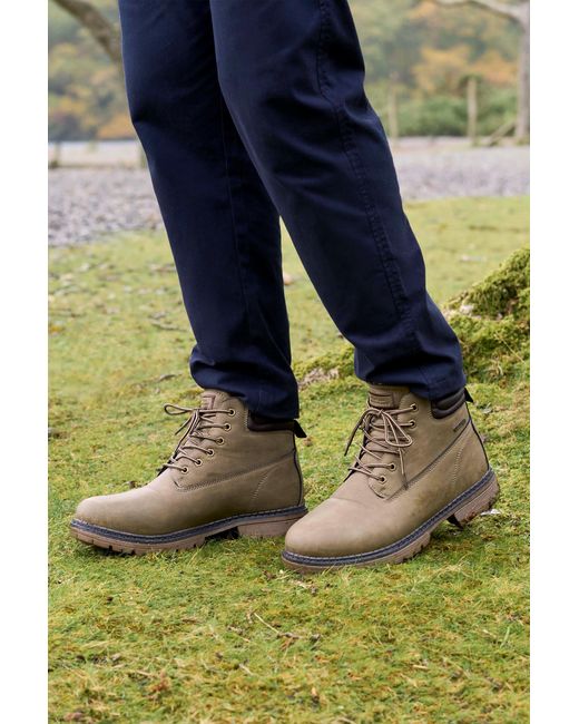 Mountain Warehouse Blue 'Gorge' Hiking Boots Waterproof Trekking Winter Shoes for men